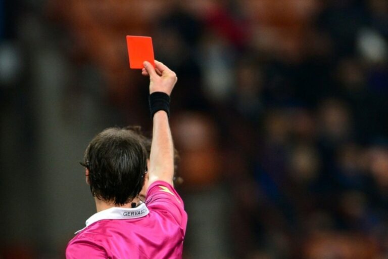 First red card in football